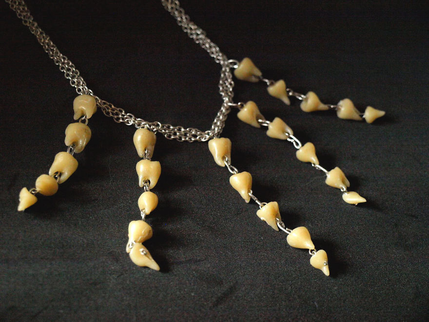 I Made This Teeth Jewelry Of Polymer Clay