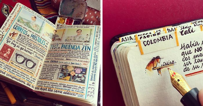 This Man Quit His Aeronautical Job To Travel The World And Here Is How His Notebooks Look Like