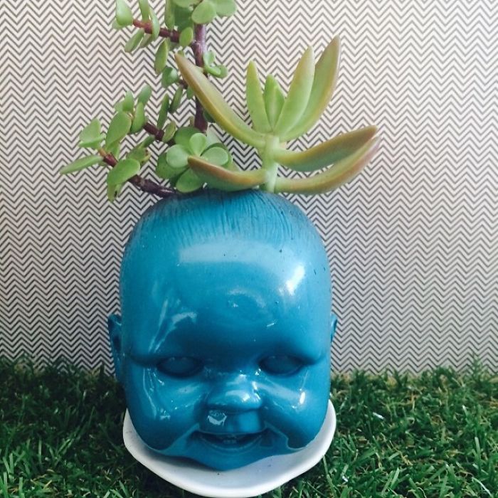 Creepy-Baby-Doll-Head-Planters