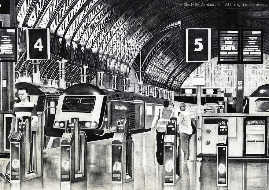 Cities And Landmarks Drawn With Ballpoint Pen Cities And Landmarks Drawn With Ballpoint Pen