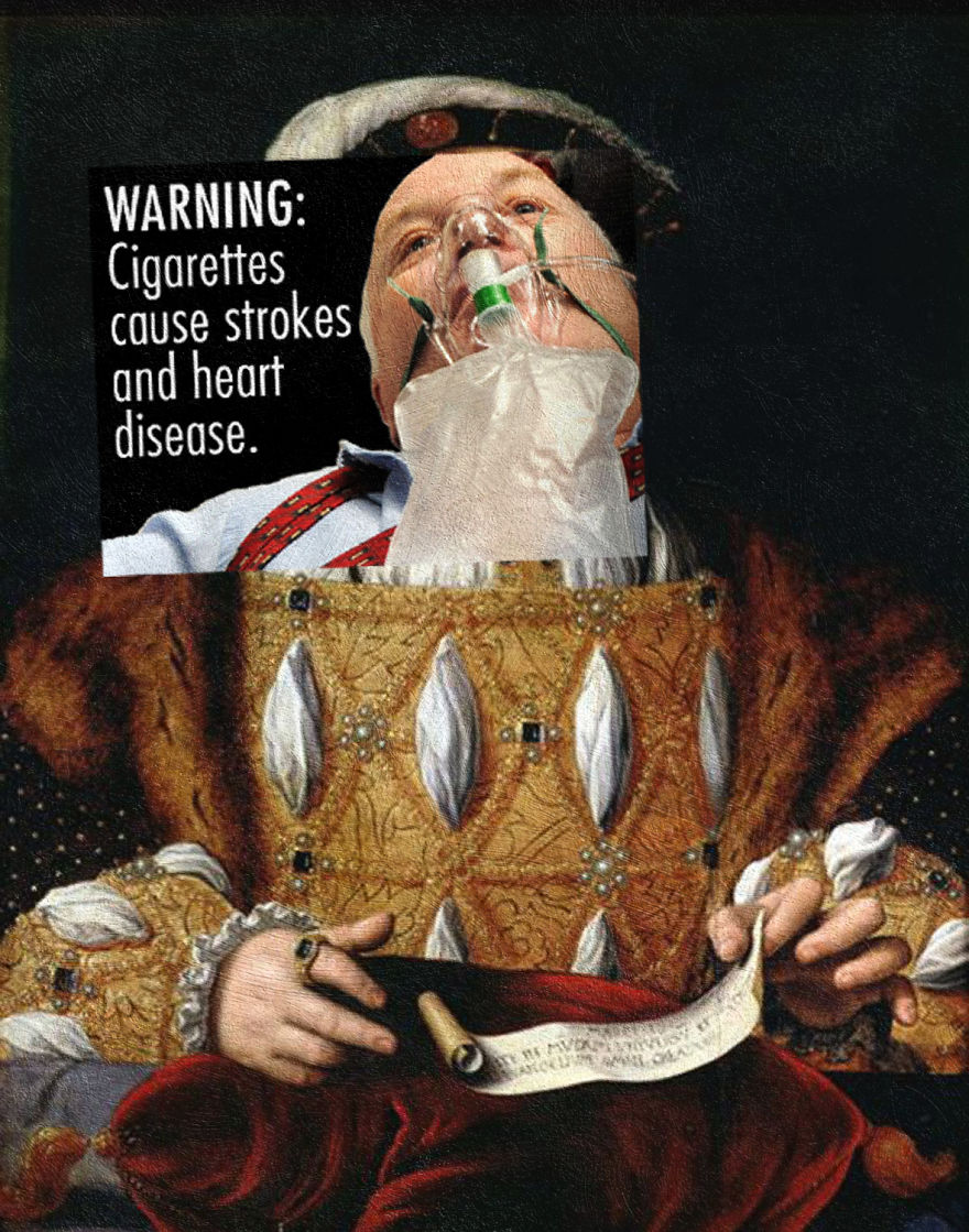 I Do Collages Of Cigarette Health Warnings And Classical Paintings