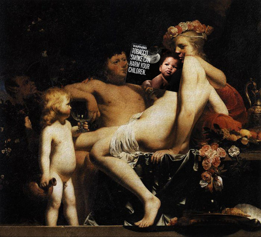 I Do Collages Of Cigarette Health Warnings And Classical Paintings I Do Collages Of Cigarette Health Warnings And Classical Paintings