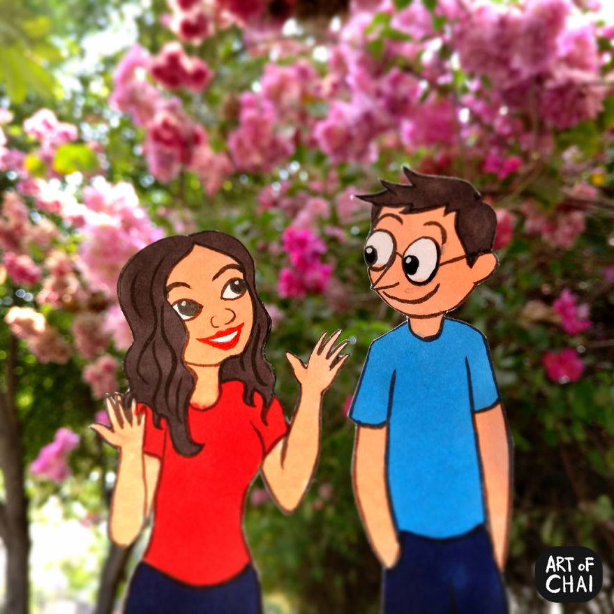 Ru & Chai Enjoying A Long Talkative Walk. It Was Their 2nd Anniversary!