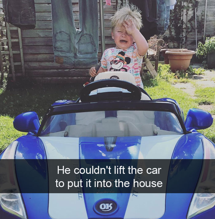 He Couldn't Lift The Car To Put It Into The House