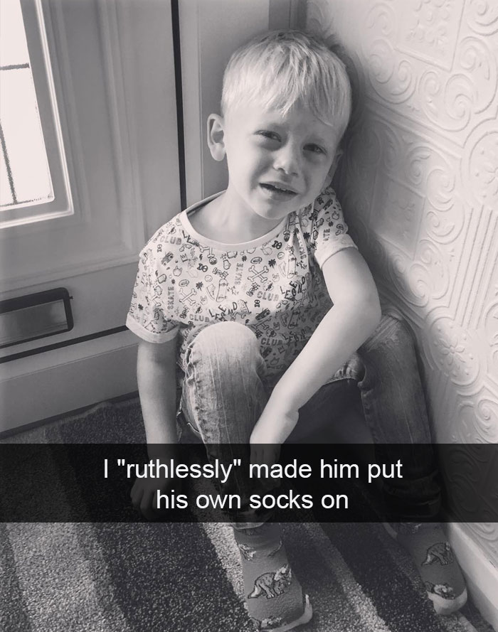 I "Ruthlessly" Made Him Put His Own Socks On