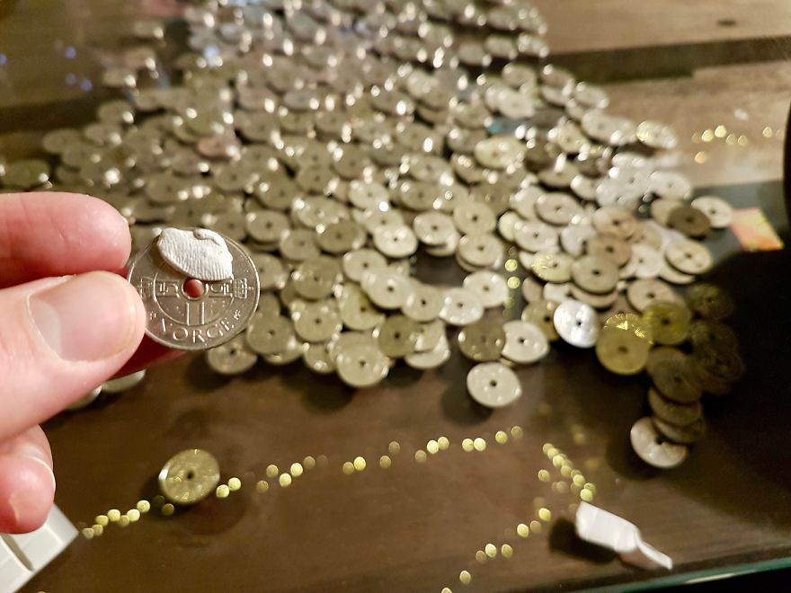 I Had +1,000 Coins Lying Around - So I Decided To Make Some Positive Wall Art With Them! I Had +1,000 Coins Lying Around - So I Decided To Make Some Positive Wall Art With Them!