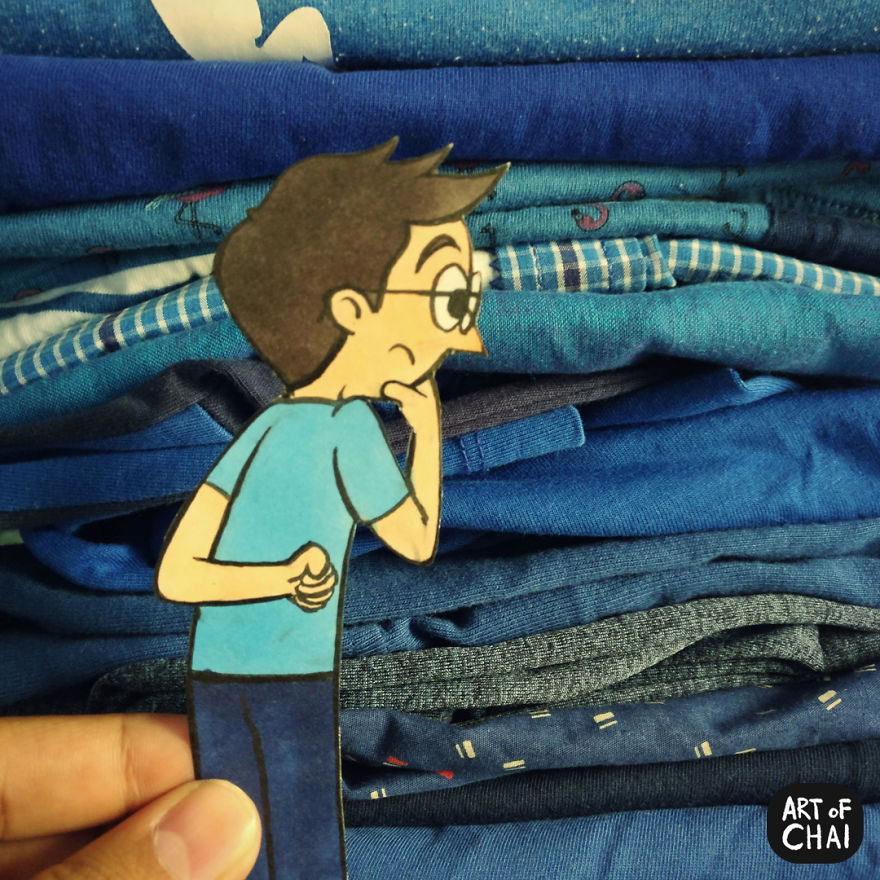 50 Shades Of Blue. When Choosing What To Wear Is A Very Difficult Question