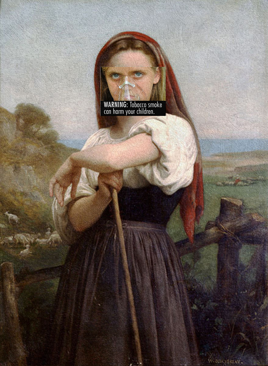I Do Collages Of Cigarette Health Warnings And Classical Paintings