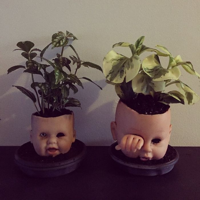 Creepy-Baby-Doll-Head-Planters