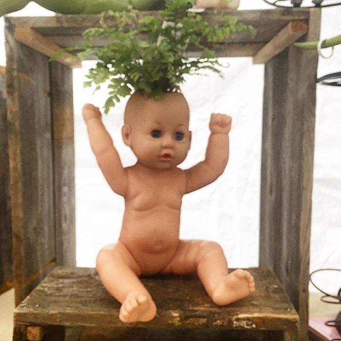 Creepy-Baby-Doll-Head-Planters