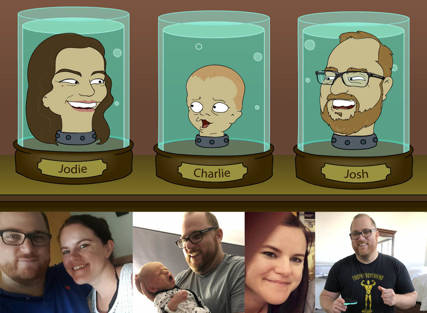 I Draw Portraits Of Random People In The Style Of Futurama