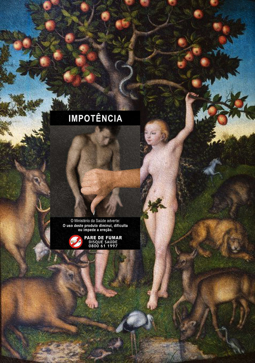 I Do Collages Of Cigarette Health Warnings And Classical Paintings