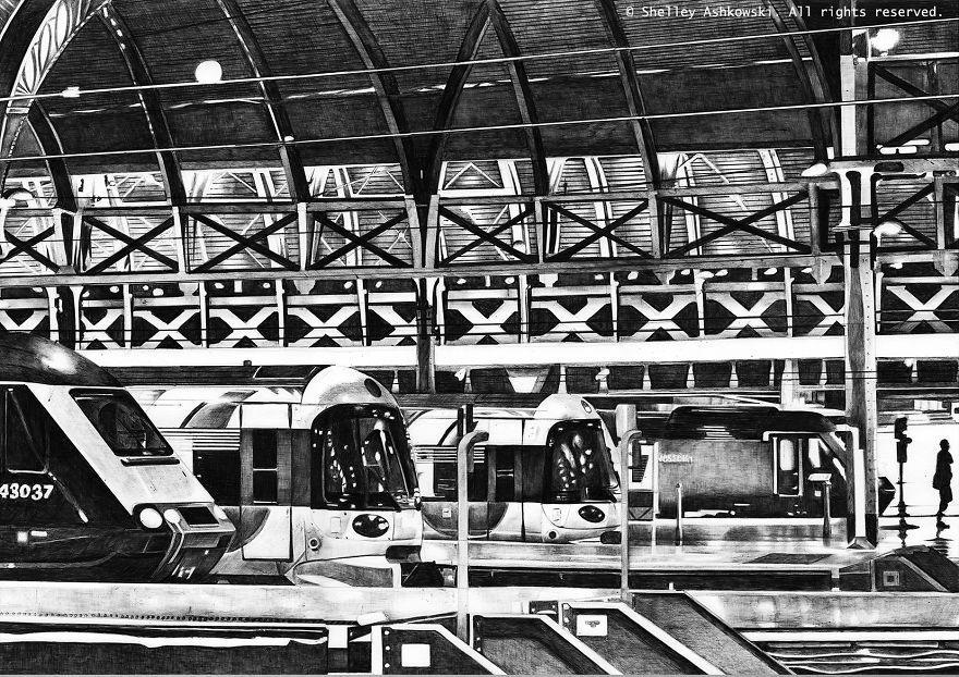 Cities And Landmarks Drawn With Ballpoint Pen Cities And Landmarks Drawn With Ballpoint Pen