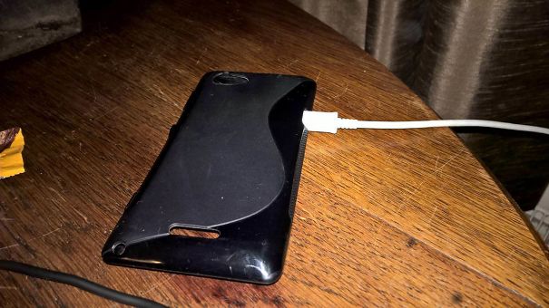 So My Brother Isn't Allowed To Take His Phone To His Room At Night, So He Keeps His Phone Downstairs At Charging