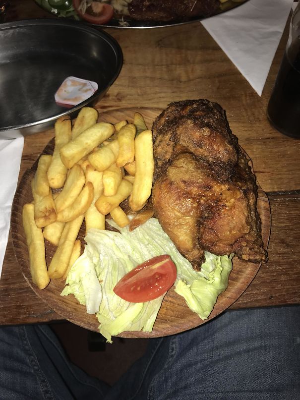 Waitress Was Unable To Give Me A Knife As It Could Damage The Wooden Board...