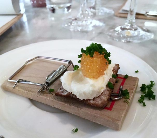 Whitefish Roe On Hardtack Bread. On A Mousetrap...