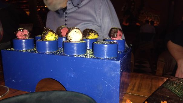 Frozen Dessert Served On A Giant Lego Brick