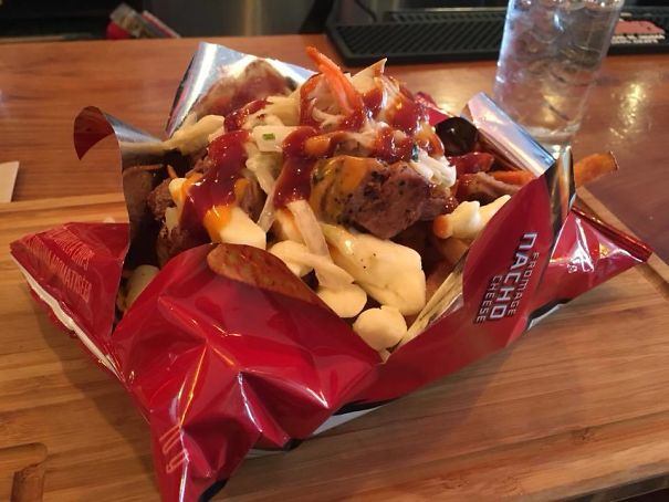 Poutine Served In A Bag Of Doritos