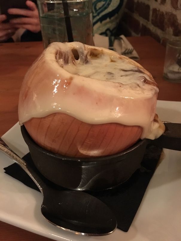 My French Onion Soup Was Served In An Actual Onion