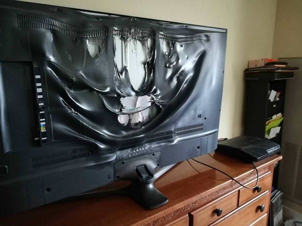 My Sisters TV, After She Had Kept It In Front Of Her Fireplace Mantle That "Only Had The Pilot Light On"