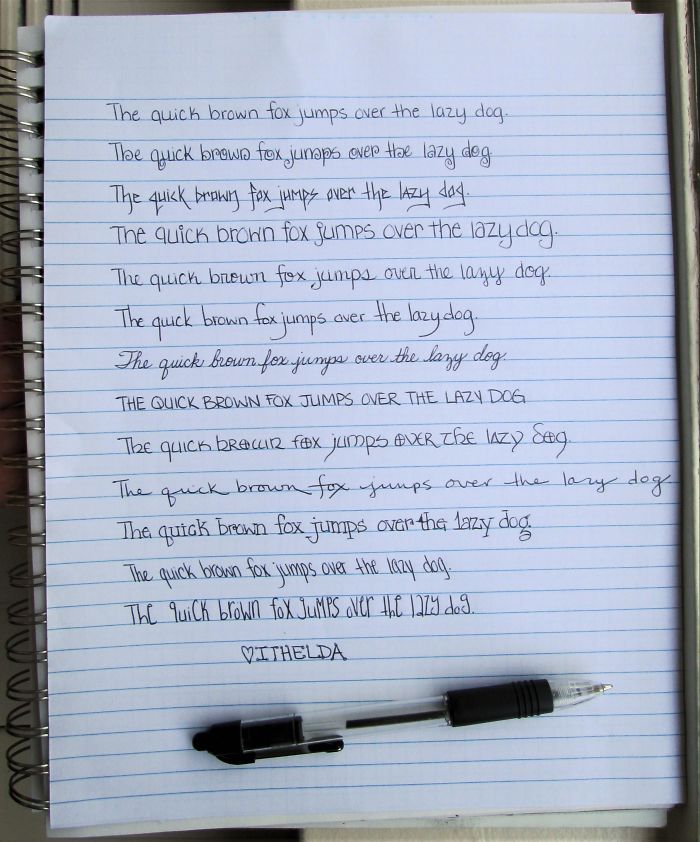 Some Of The Handwriting Styles I Like To Write In