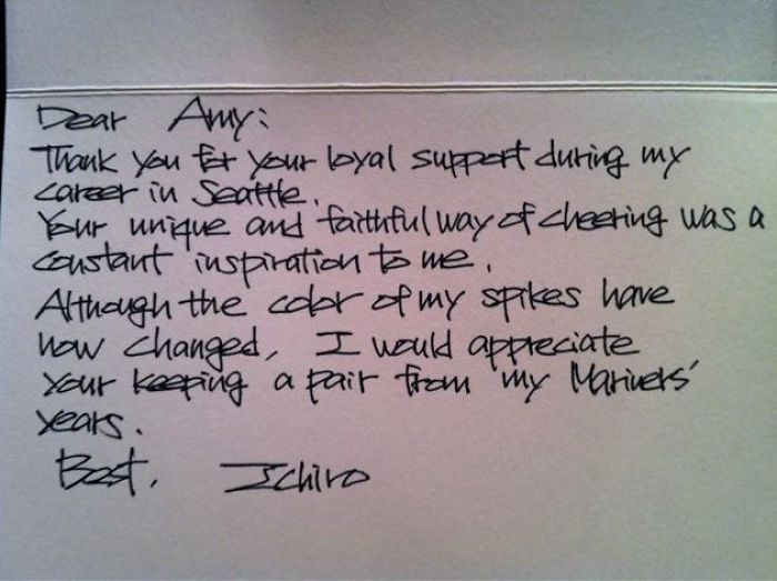 My 2nd Favorite Baseball Player Has Some Very Interesting And Aggressive Handwriting