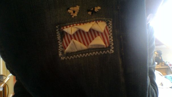 Mom Fixed Up A Knee Hole In My Pants. I'm 23, But I Love It