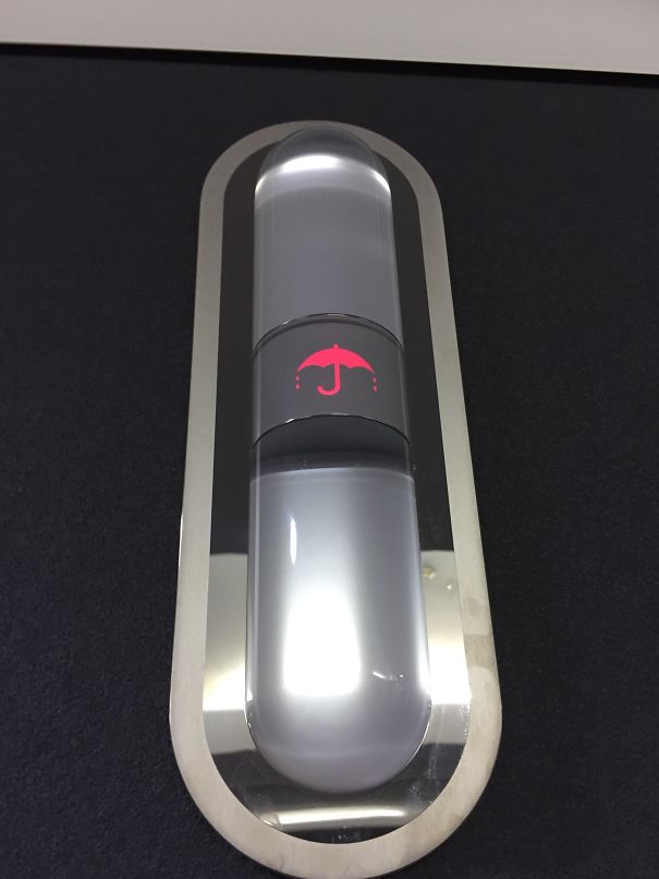 The Elevators In My Office Building Have An Umbrella Sign That Lights Up If It's Raining Outside (Osaka, Japan)