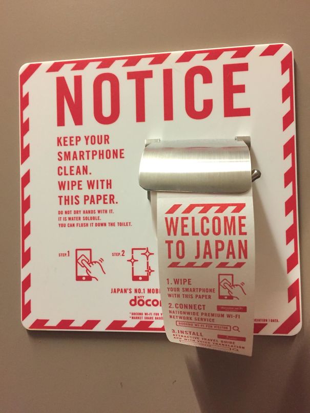 This Smartphone Wiper Dispenser In Japan