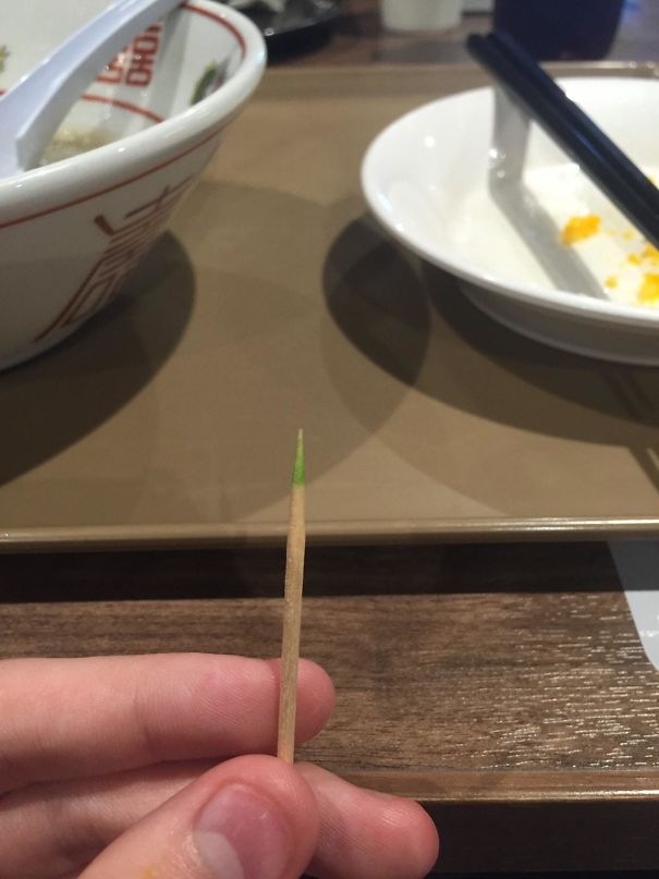 Toothpick At A Mall In Japan Had A Mint Coated Tip