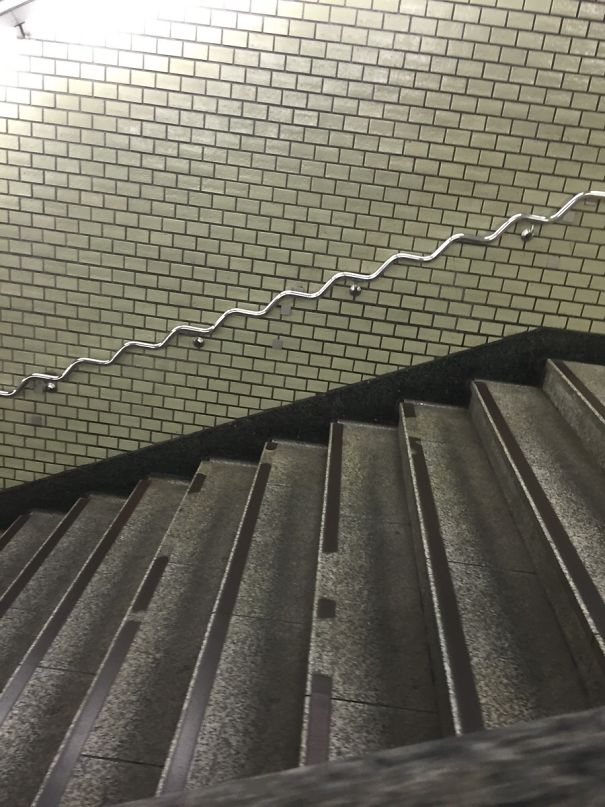 This Japanese Handrail Bends With The Steps