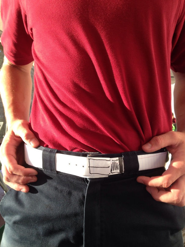 We Go To A School With A Uniform Policy That Requires A Belt. My Friend Forgot His Belt And Did This