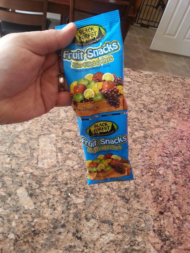 Told My Son He Could Have One Bag Of Fruit Snacks. He Brings Me This. Little Guy Got Me In A Technicality