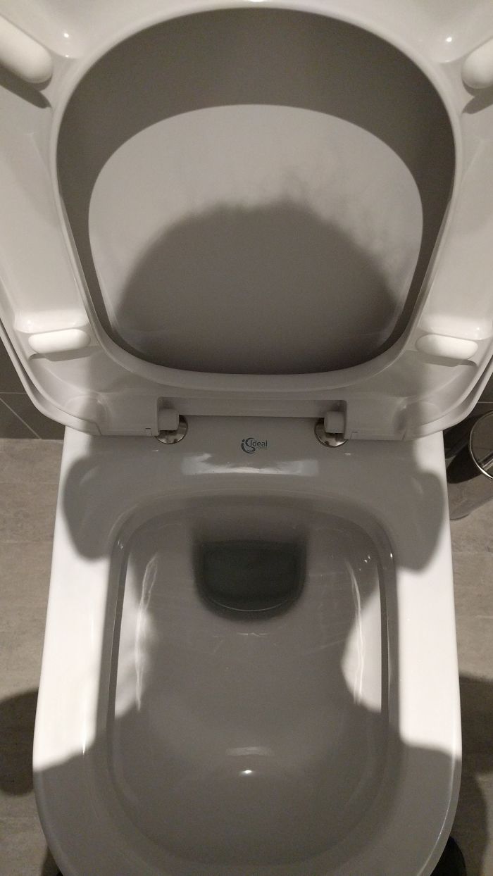 The Lighting On This Toilet Makes Me Feel Like I'm Peeing On The Smiling Wide Open Mouth Of My Own Shadow