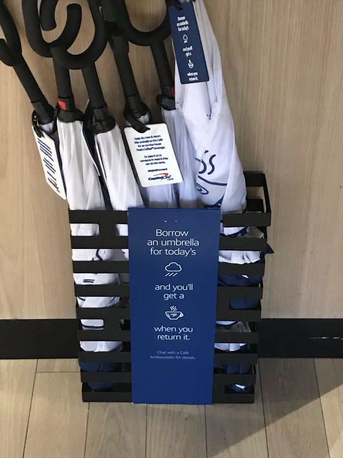 This Coffee Shop Lets You Borrow An Umbrella And Then Return It For A Free Coffee