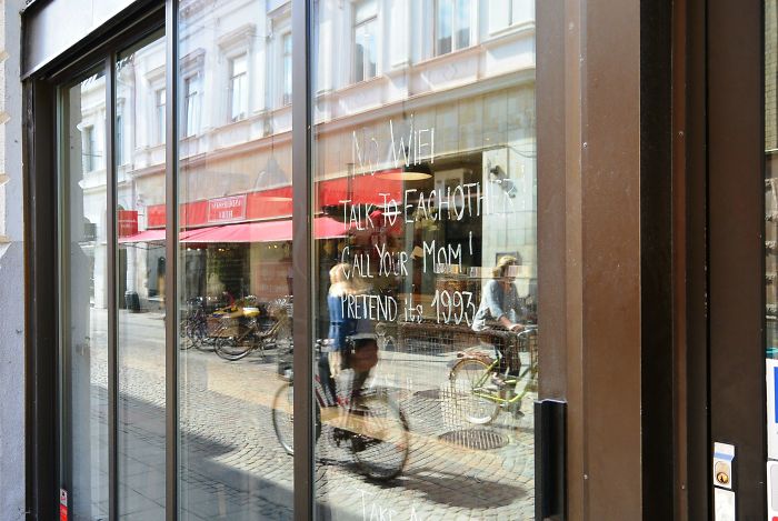 On A Café's Window In Sweden