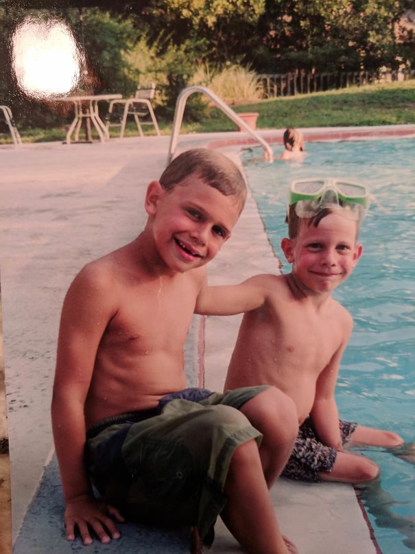 The Way My Brother's And My Arms Appear Fused Together