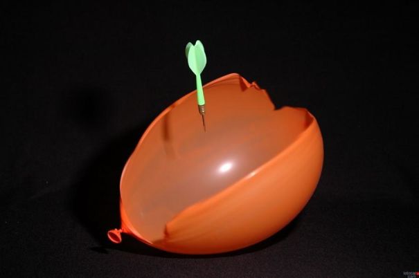 The Balloon Pops At The Exact Moment The Dart Hits It