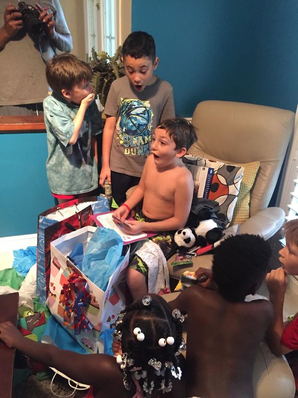 The Moment My Son Opens A Birthday Card From Grandpa With A $100 Bill In It