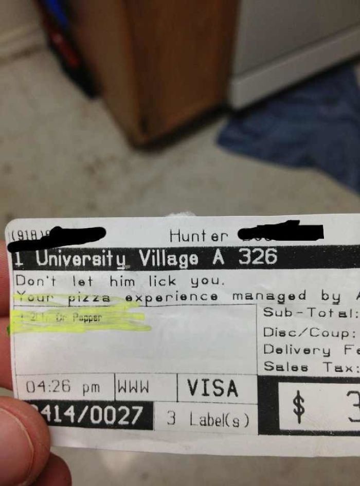 My Father Decided To Order Me Pizza While I Was Away At College. His Added Request Would Explain The Awkward Exchange With The Delivery Guy And Me