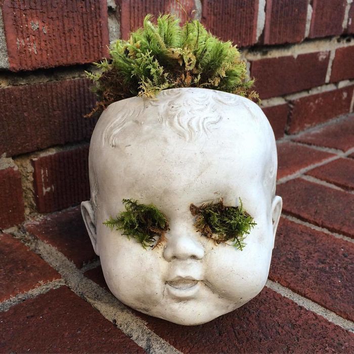 Creepy-Baby-Doll-Head-Planters