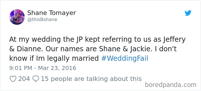 Wedding Fail Tweets
