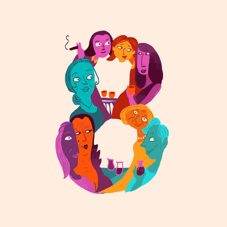 I Illustrated Over 70 Female Characters From Litearture For #36daysoftype This Year I Illustrated Over 70 Female Characters From Litearture For #36daysoftype This Year