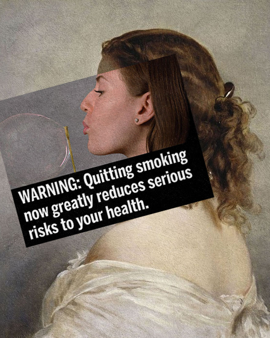 I Do Collages Of Cigarette Health Warnings And Classical Paintings I Do Collages Of Cigarette Health Warnings And Classical Paintings