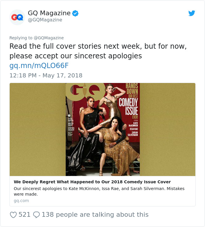 GQ Releases Their Comedy Issue, And There's Definitely Something Wrong With The Cover