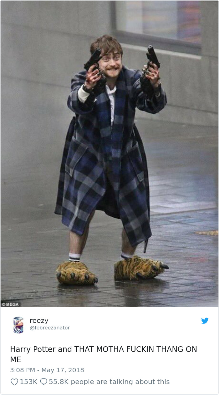 Daniel Radcliffe Holding Guns