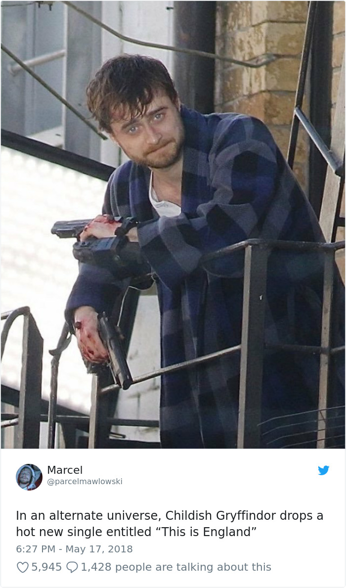 Daniel Radcliffe Holding Guns