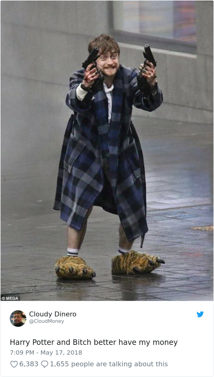 Daniel Radcliffe Holding Guns