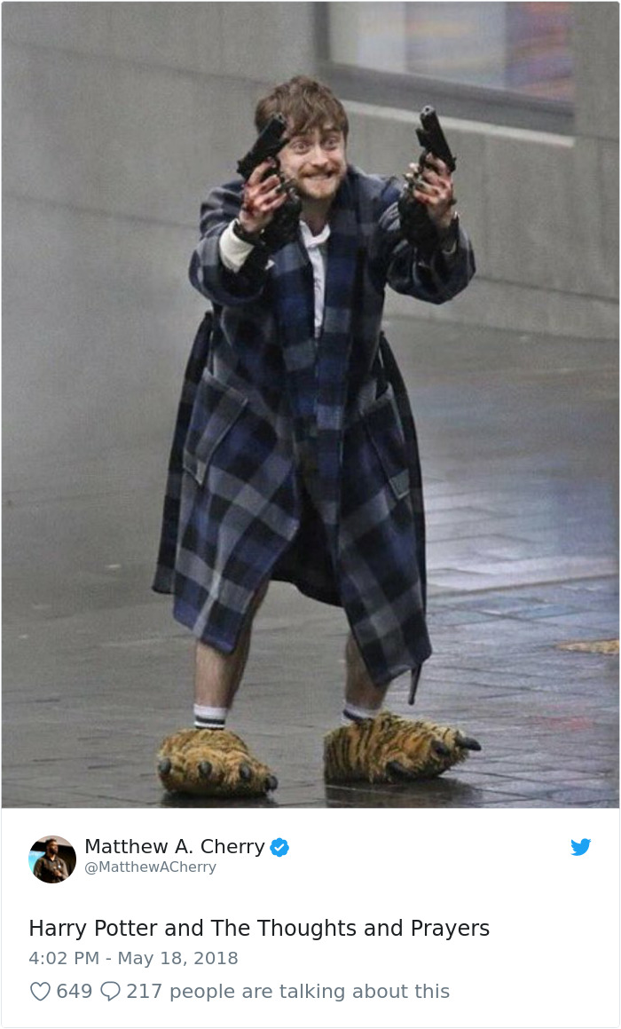 Daniel Radcliffe Holding Guns