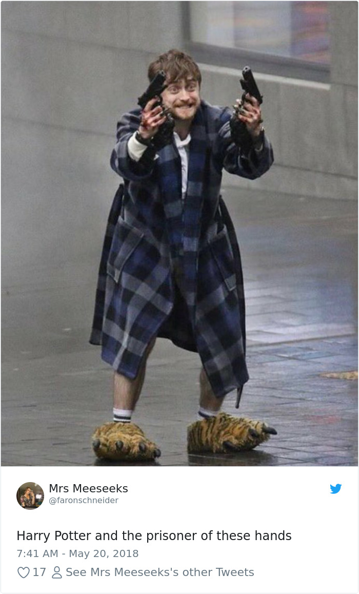 Daniel Radcliffe Holding Guns